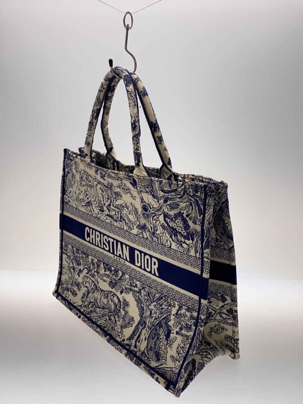 Dior over Front Tote  Canvas Bag All Christian Book White